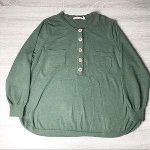 Soft surroundings Henley pullover sweater.